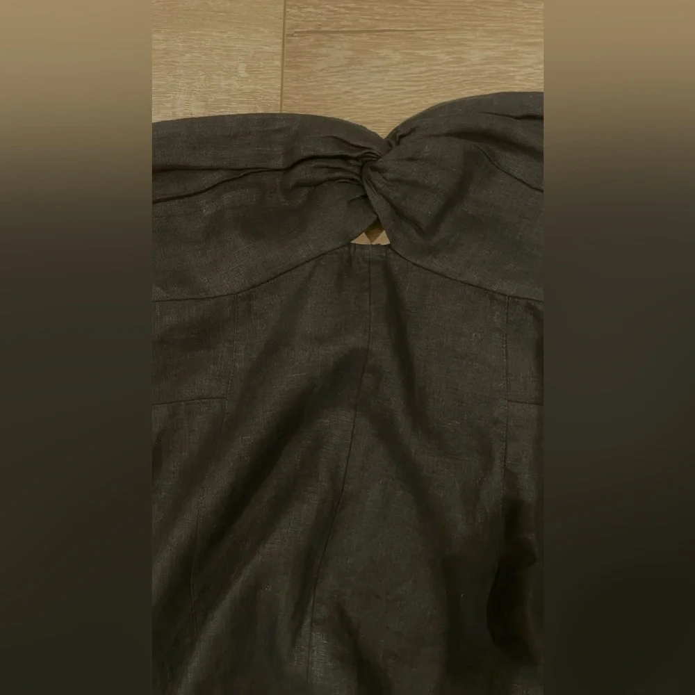Madewell Black Linen Strapless Dress - Picture 4 of 6